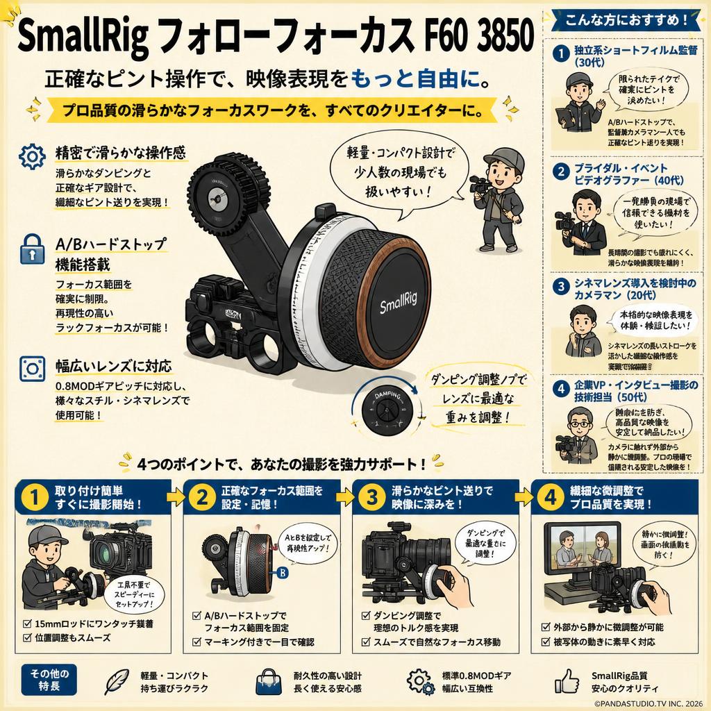 SmallRig フォローフォーカス F60 3850 おもな対象のお客様