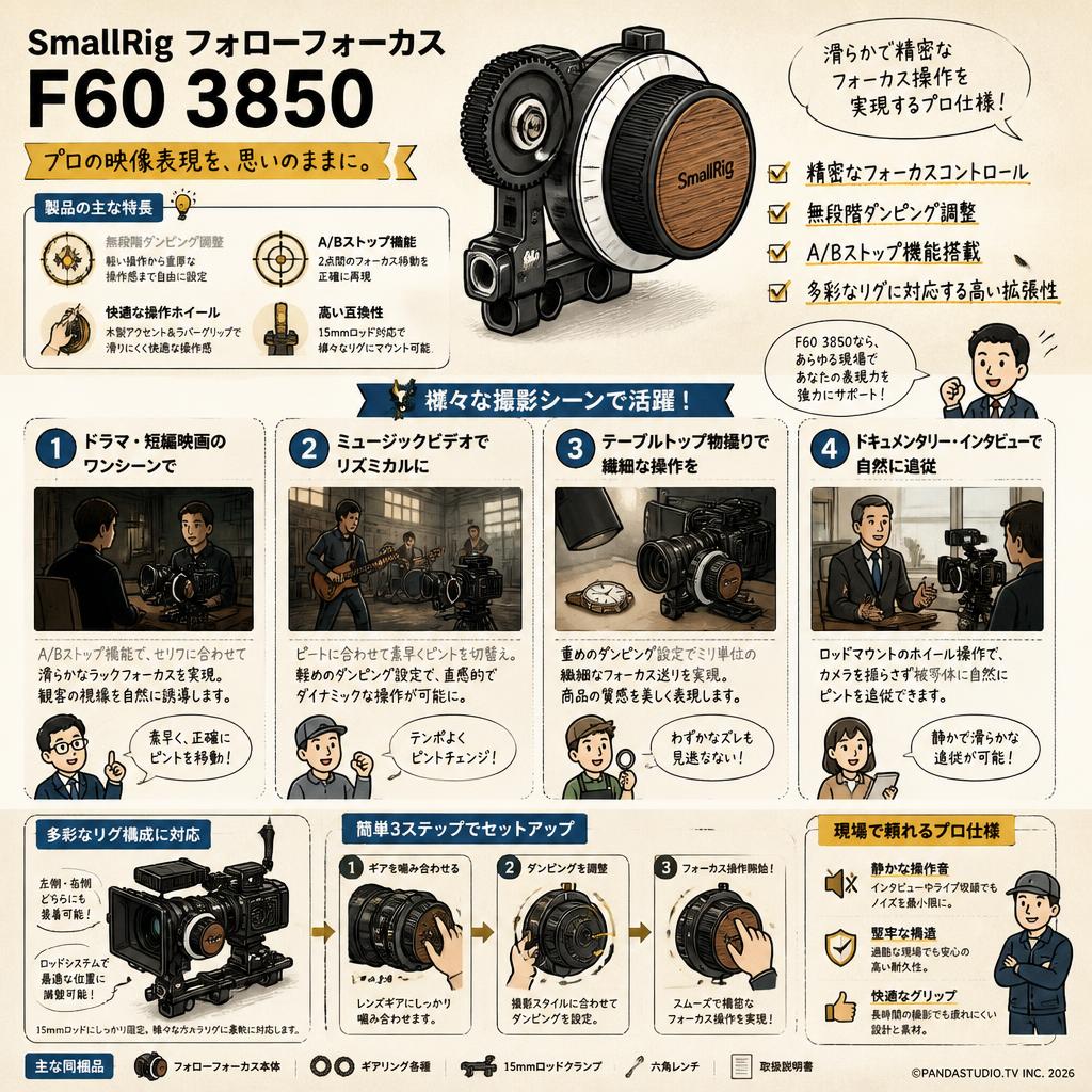 SmallRig フォローフォーカス F60 3850 用途