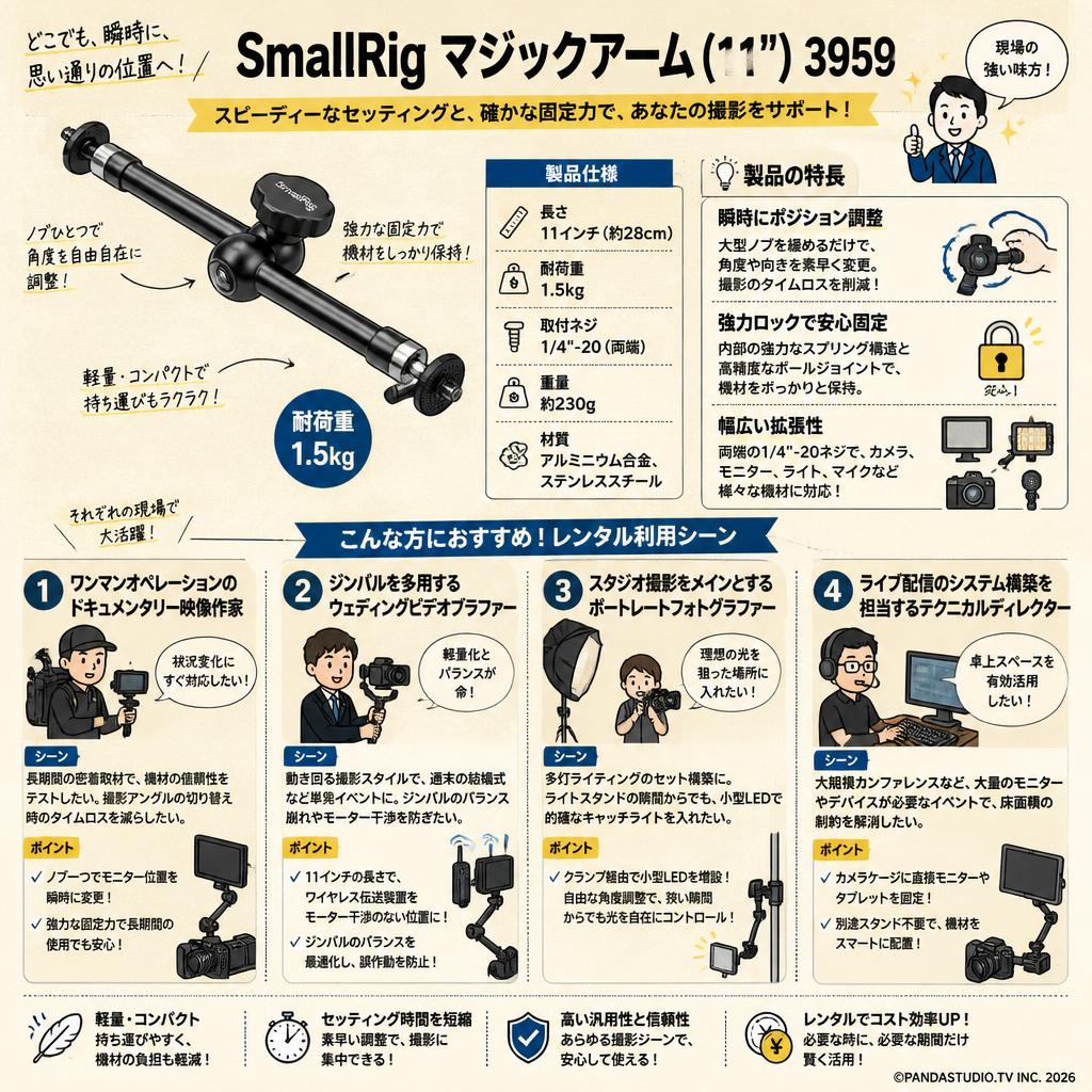 SmallRig マジックアーム (11") 3959 おもな対象のお客様