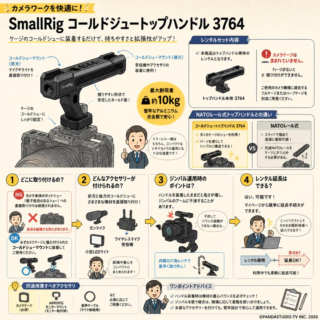 SmallRig コールドシュートップハンドル 3764 FAQ（よくある質問と答え）