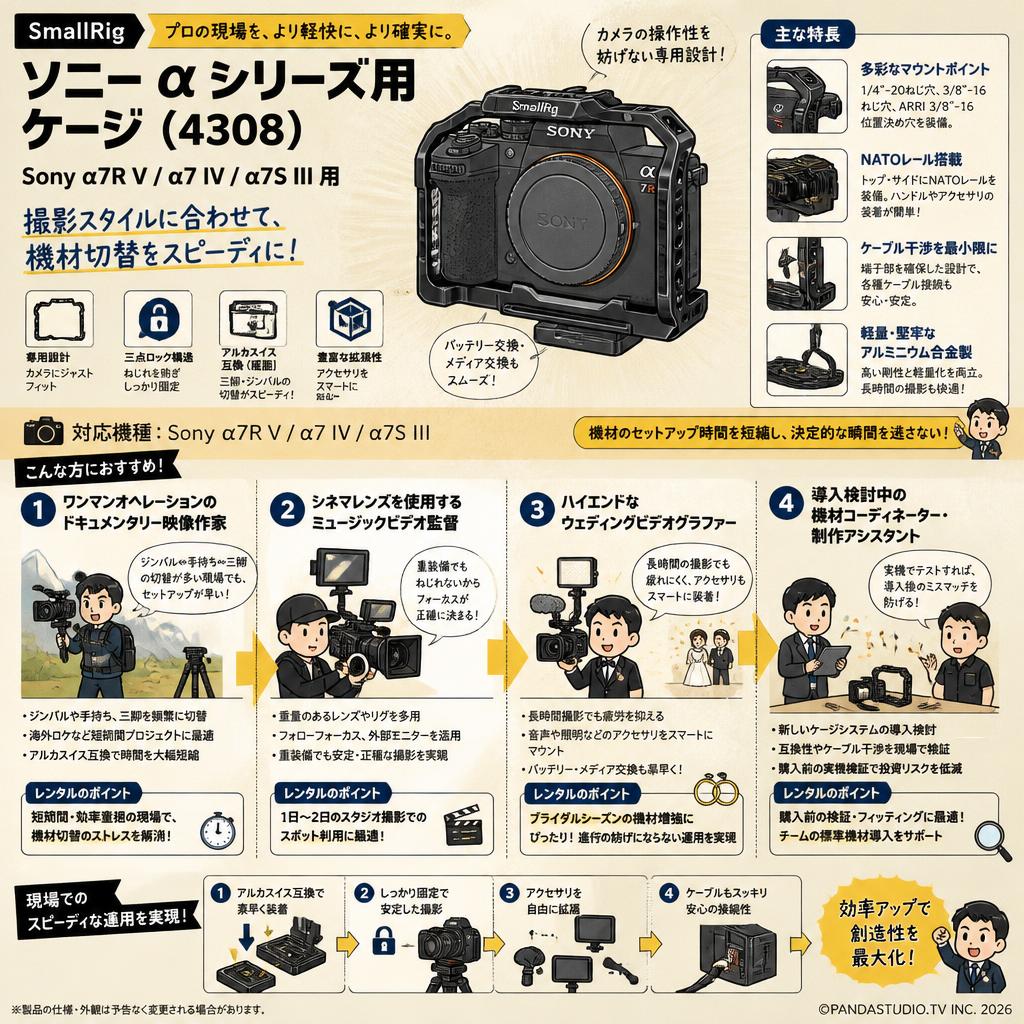 SmallRig Sony Alpha 7R V / Alpha 7 IV / Alpha 7S III用 (4308) おもな対象のお客様