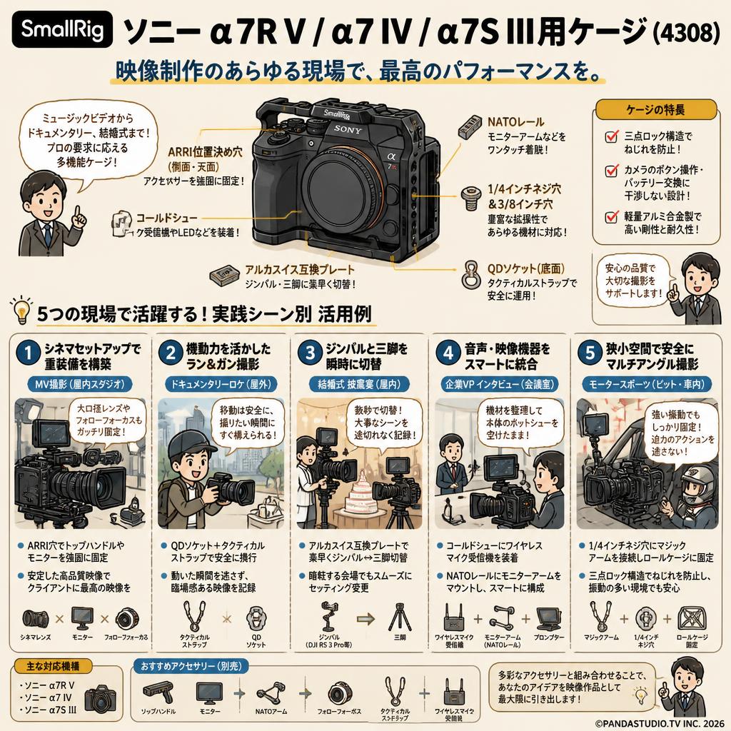 SmallRig Sony Alpha 7R V / Alpha 7 IV / Alpha 7S III用 (4308) 用途