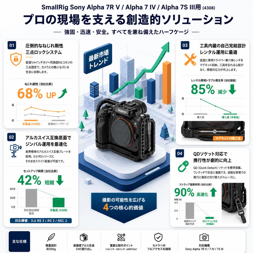 SmallRig Sony Alpha 7R V / Alpha 7 IV / Alpha 7S III用 (4308) セールスポイント