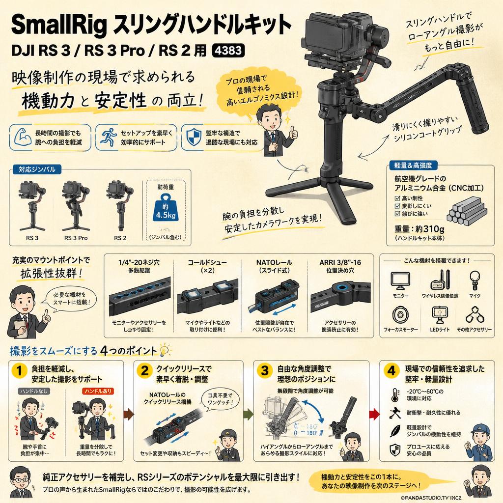 SmallRig スリングハンドルキット DJI RS 3 / RS 3 Pro / RS 2 用 4383 概要