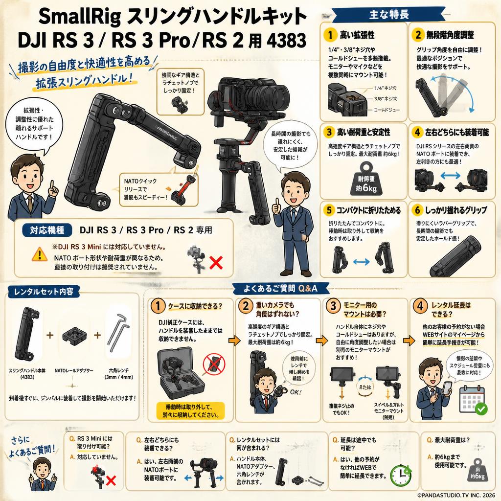 SmallRig スリングハンドルキット DJI RS 3 / RS 3 Pro / RS 2 用 4383 FAQ（よくある質問と答え）