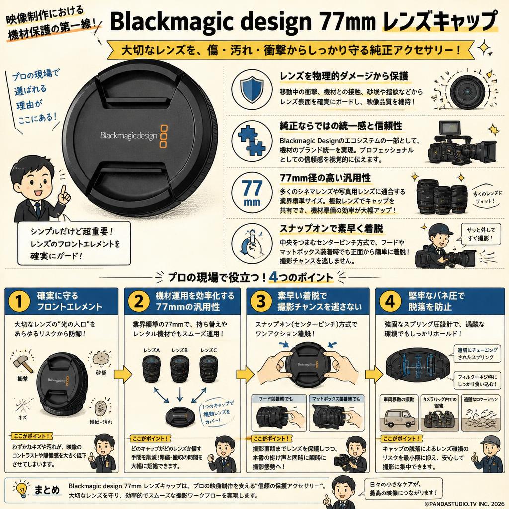 Blackmagic design 77mm Lens Cap 77mm Lens Cap 概要