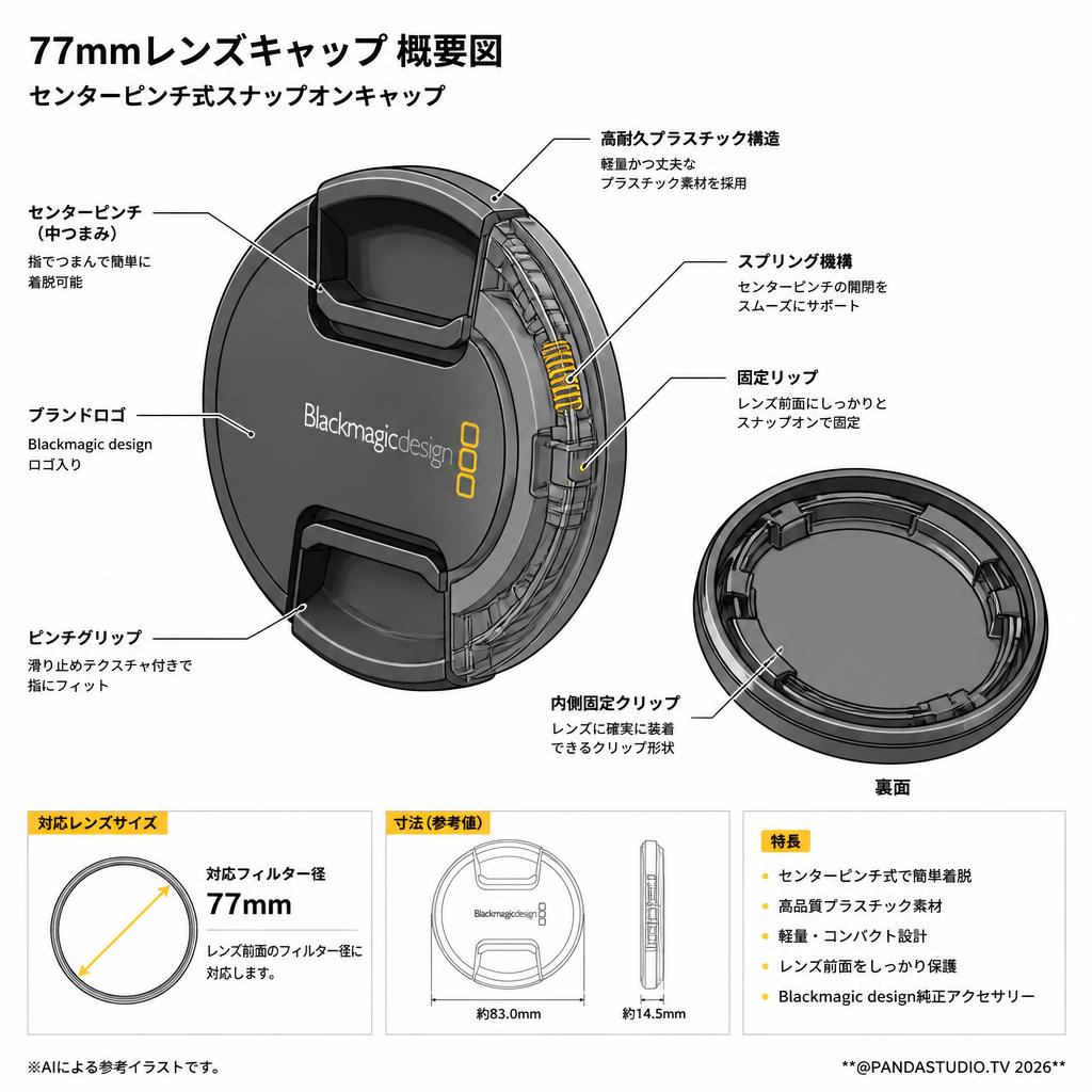 Blackmagic design 77mm Lens Cap 77mm Lens Cap スペック