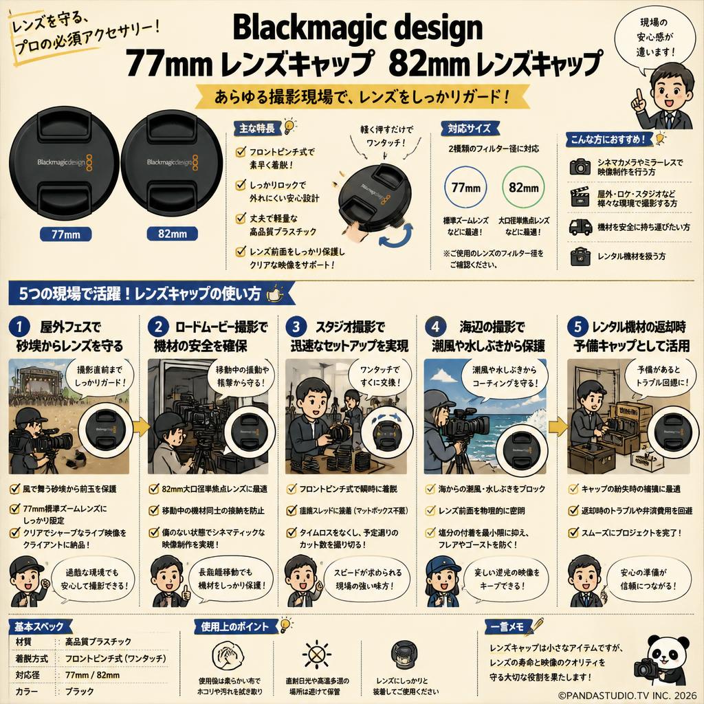 Blackmagic design 77mm Lens Cap 82mm Lens Cap 用途