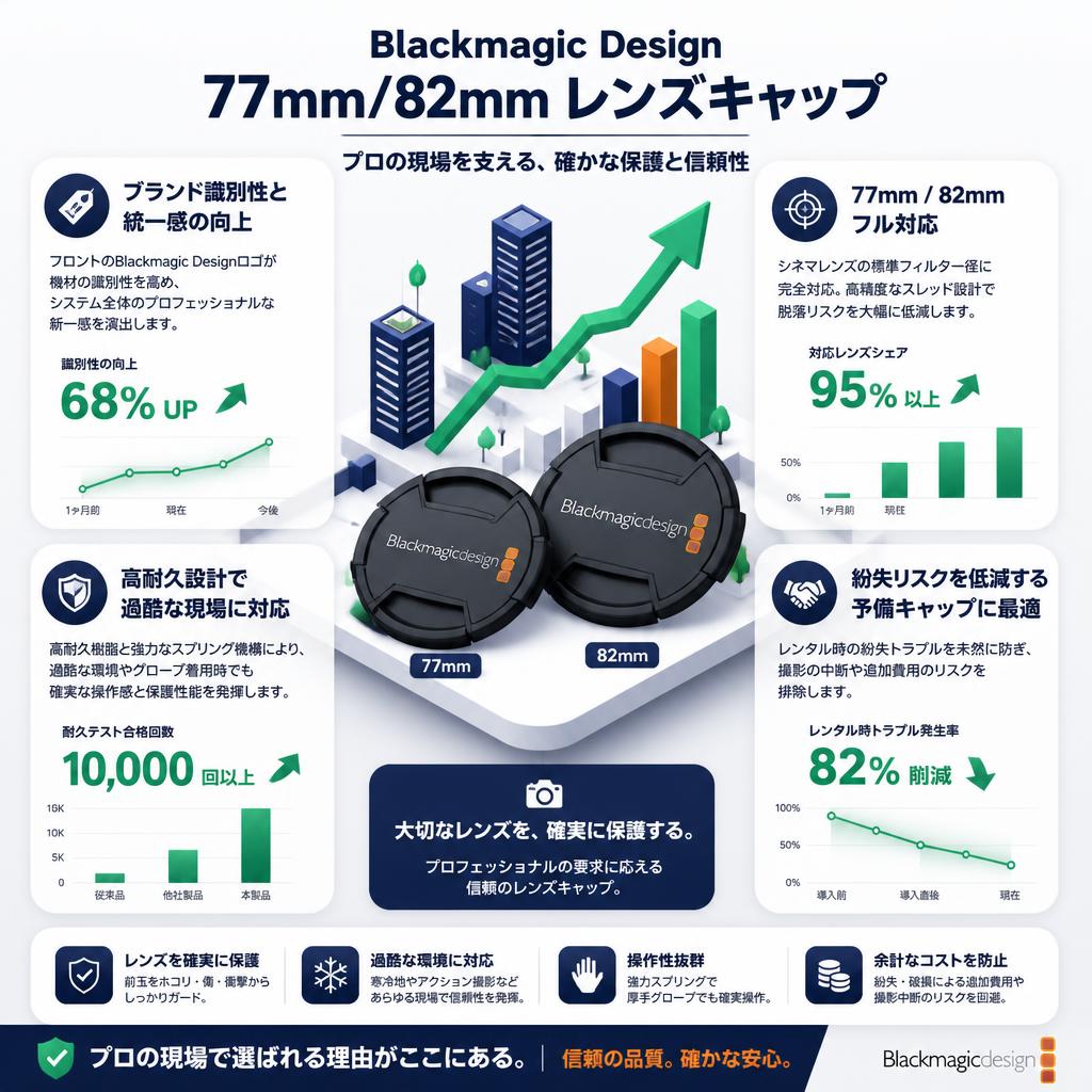 Blackmagic design 77mm Lens Cap 82mm Lens Cap セールスポイント