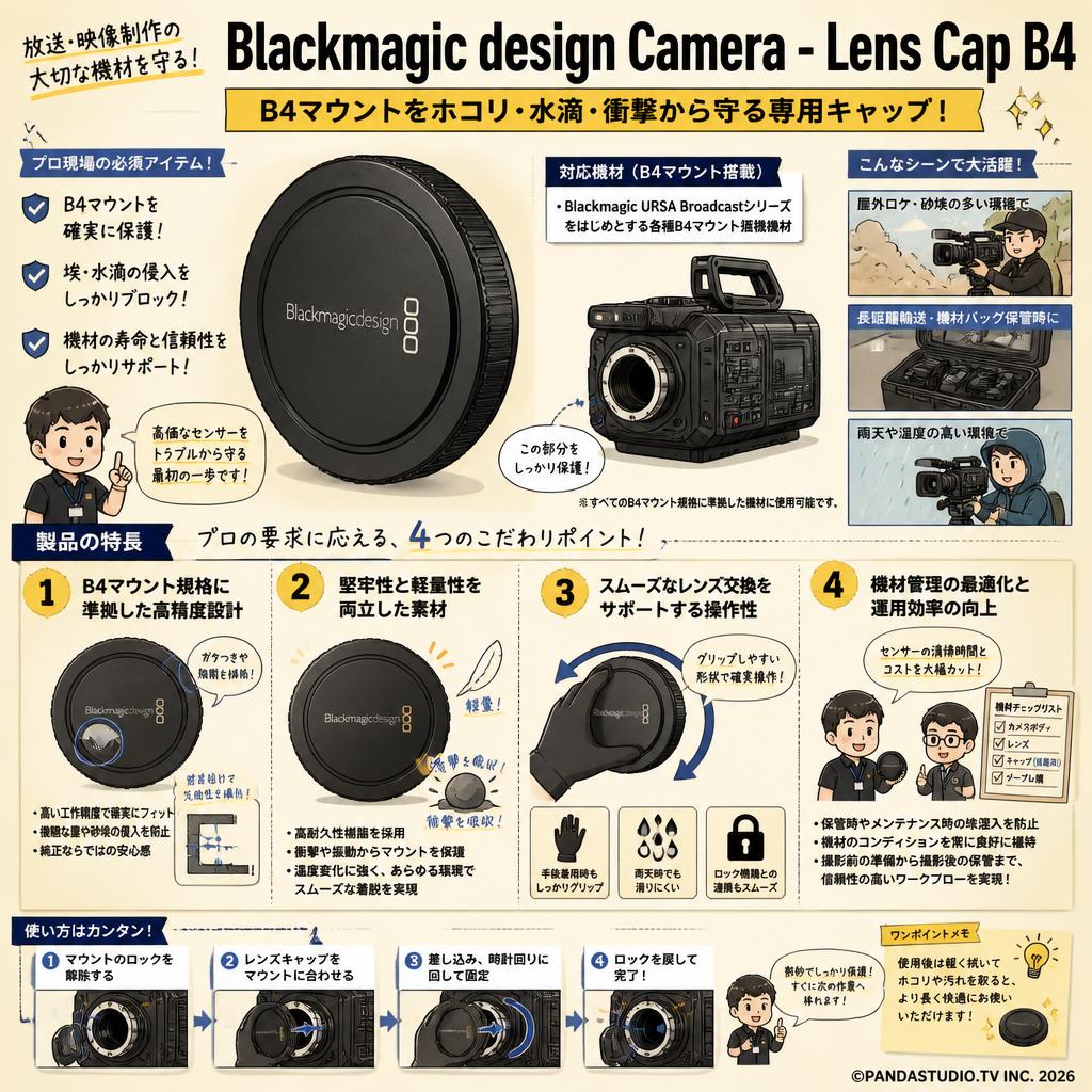 Blackmagic design Camera - Lens Cap B4 概要