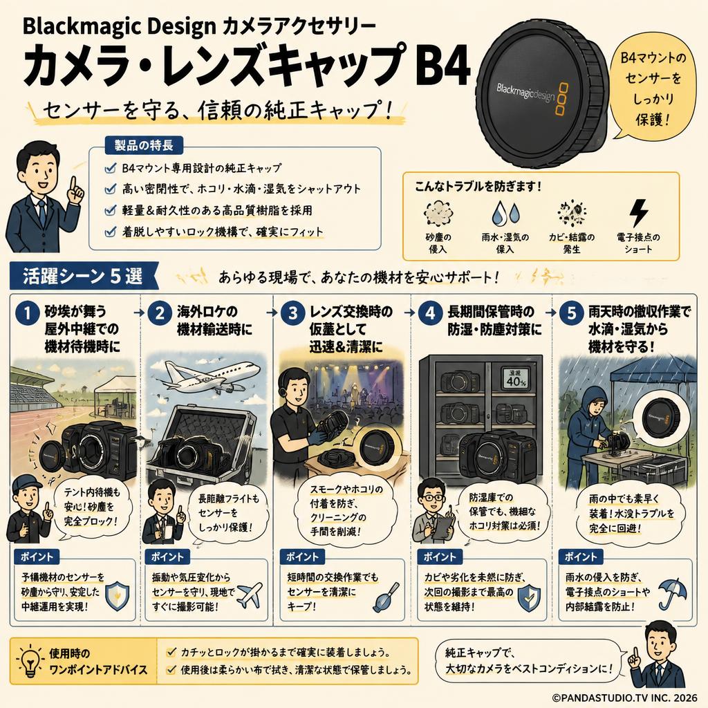 Blackmagic design Camera - Lens Cap B4 用途