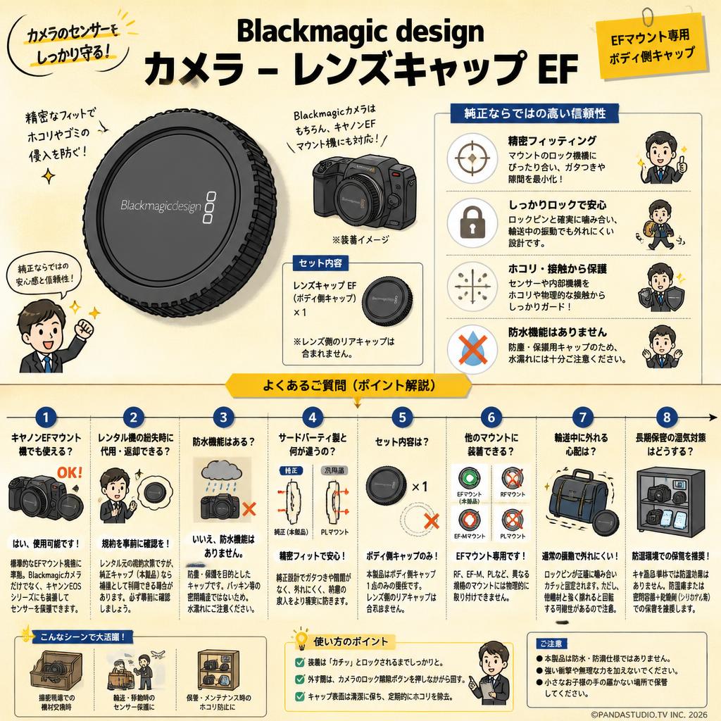 Blackmagic design Camera - Lens Cap EF FAQ（よくある質問と答え）