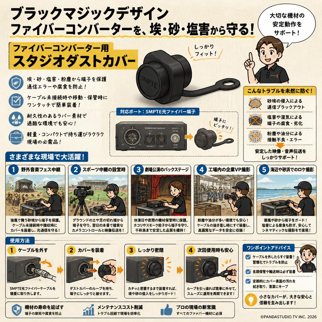 Blackmagic design Fiber Converter - Studio Dust Cover 用途
