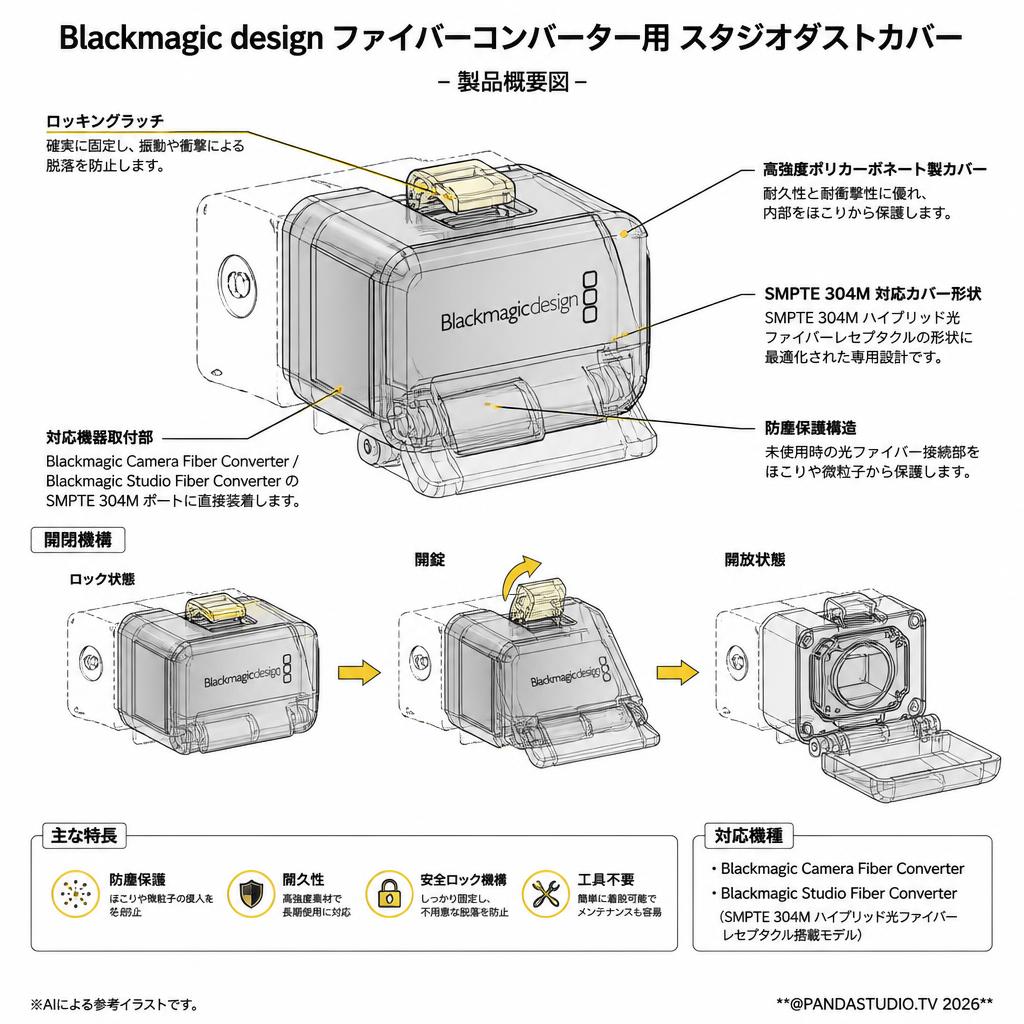 Blackmagic design Fiber Converter - Studio Dust Cover スペック
