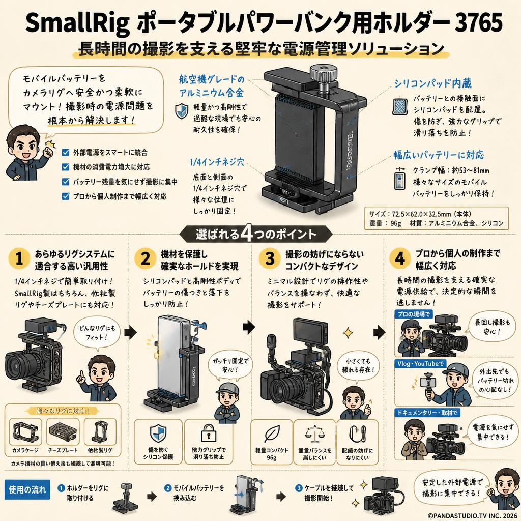 SmallRig ポータブルパワーバンク用ホルダー 3765 概要