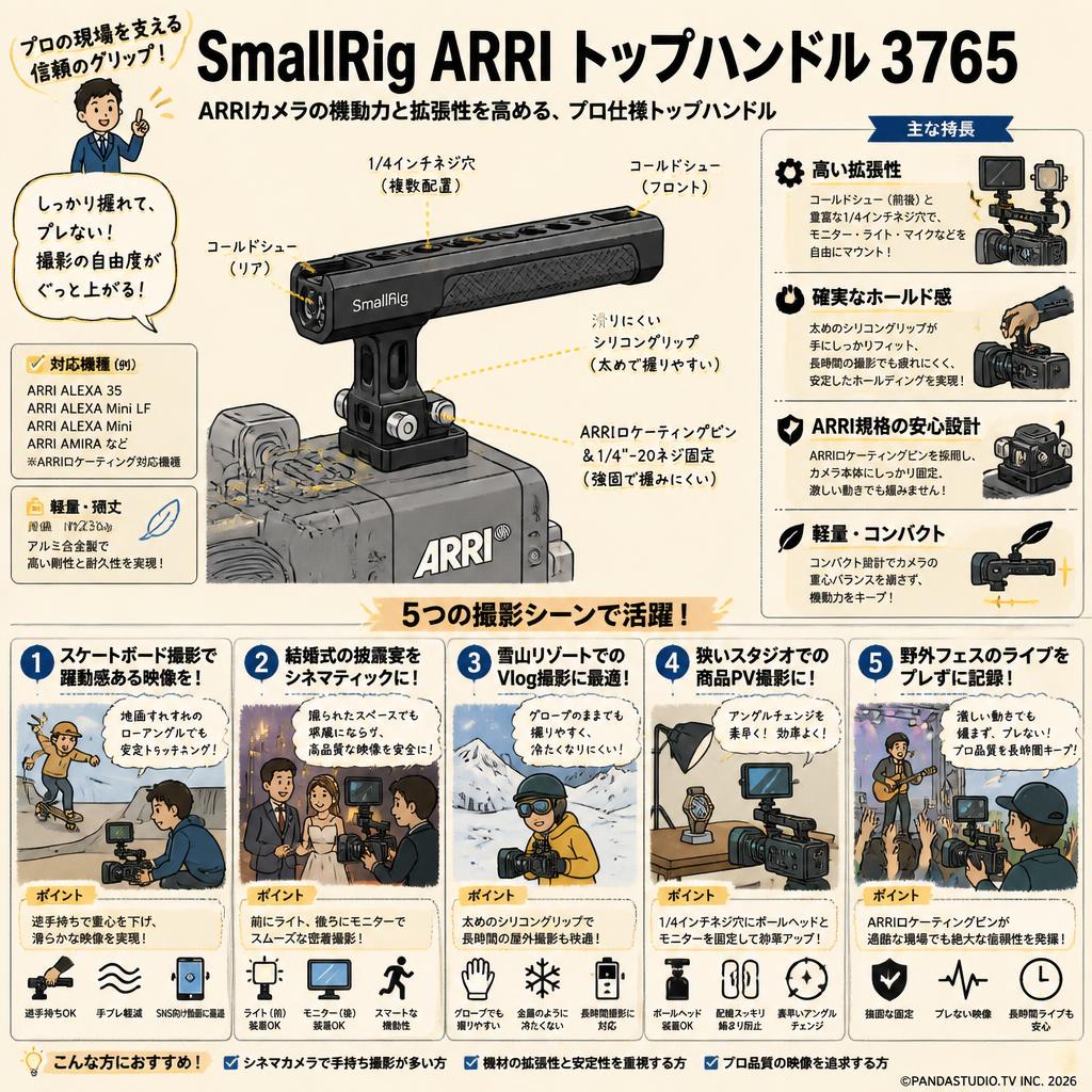 SmallRig ARRI トップハンドル 3765 用途