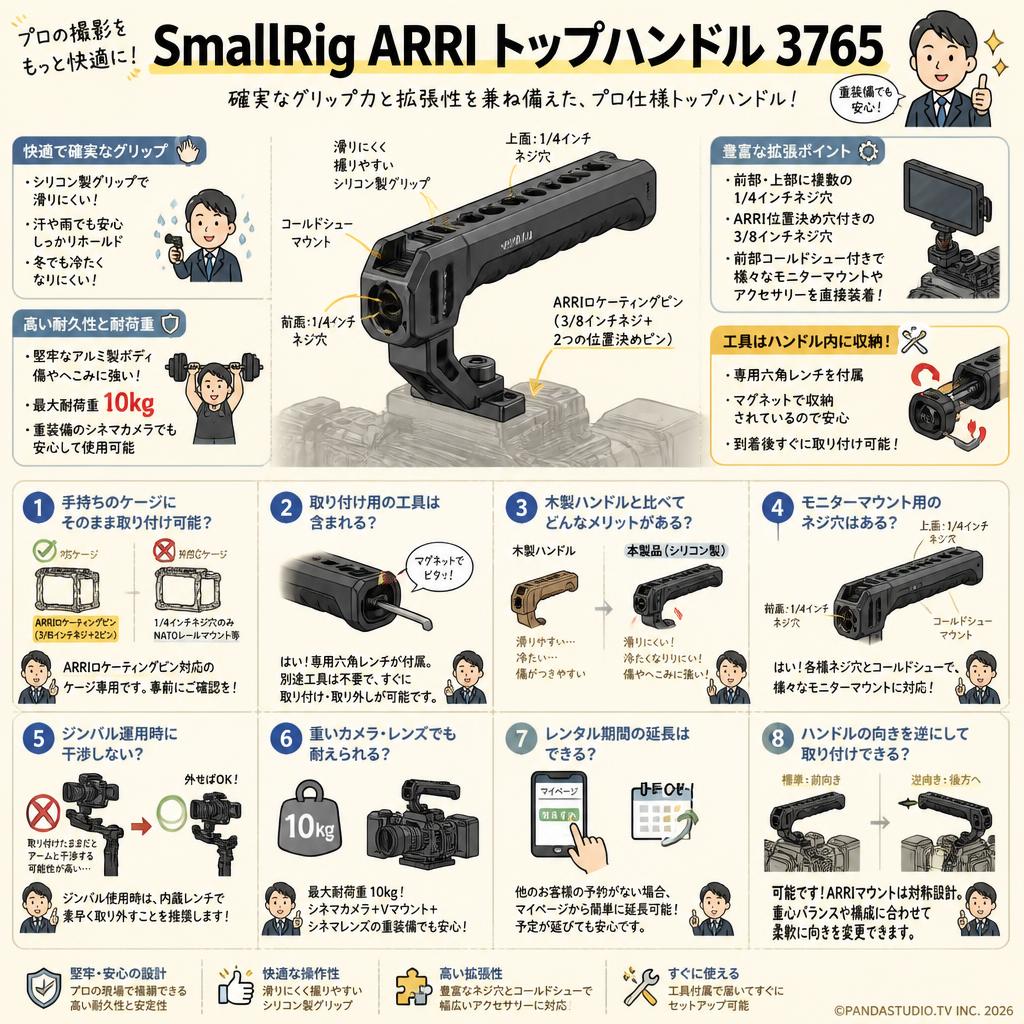 SmallRig ARRI トップハンドル 3765 FAQ（よくある質問と答え）