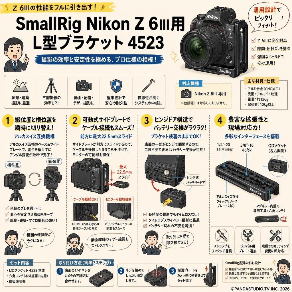 SmallRig Nikon Z 6III用L型ブラケット 4523 概要