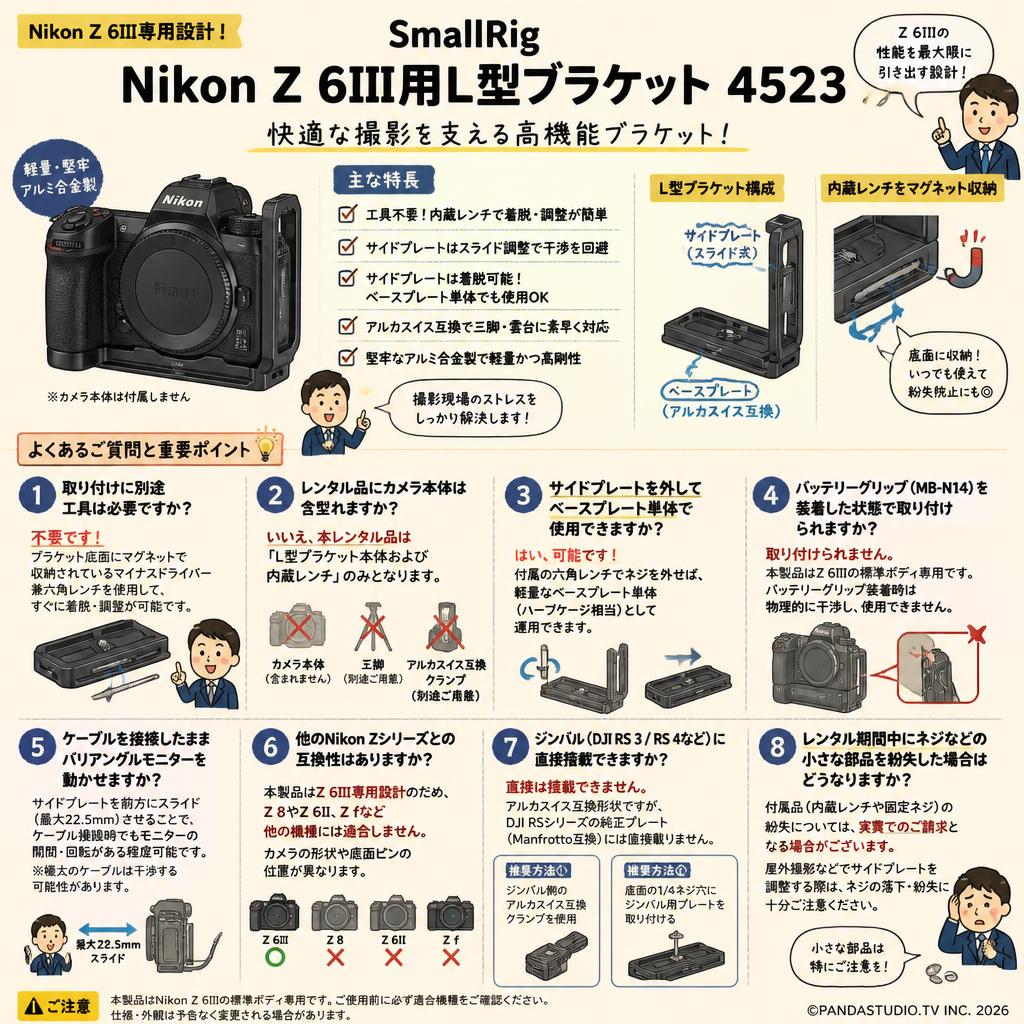 SmallRig Nikon Z 6III用L型ブラケット 4523 FAQ（よくある質問と答え）