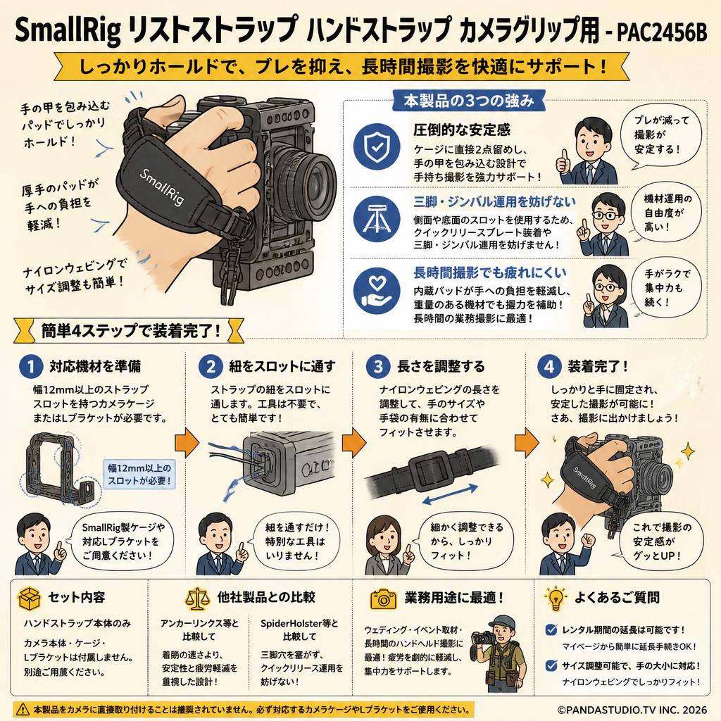 SmallRigリストストラップ ハンドストラップ カメラグリップ用-PAC2456B FAQ（よくある質問と答え）