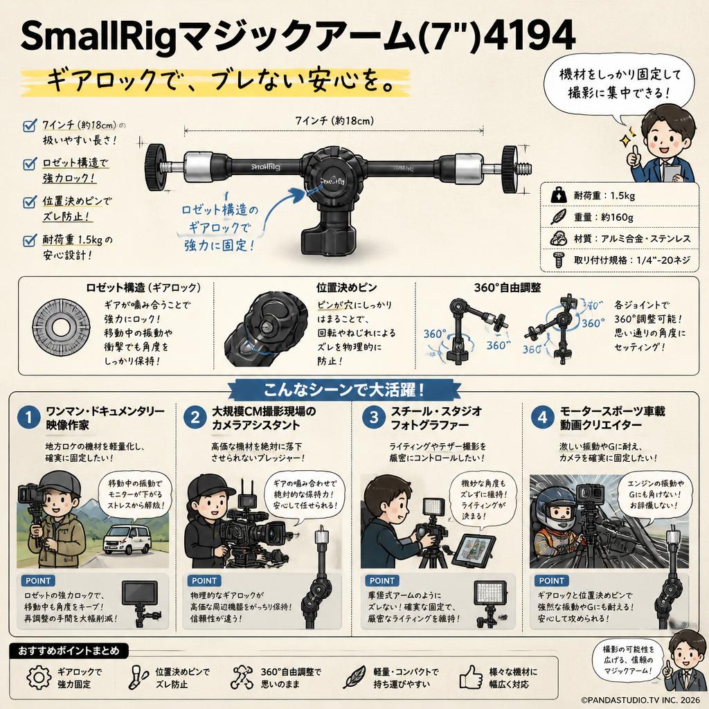 SmallRigマジックアーム(7")4194 おもな対象のお客様