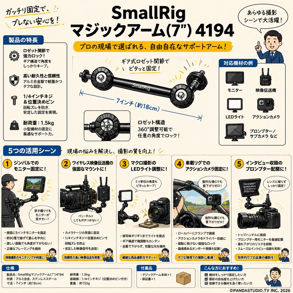 SmallRigマジックアーム(7")4194 用途