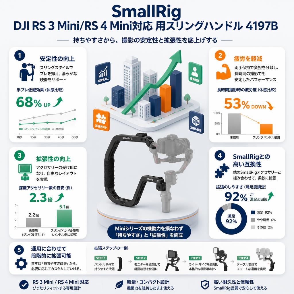 SmallRig DJI RS 3 Mini/RS 4 Mini対応 用スリングハンドル 4197B セールスポイント