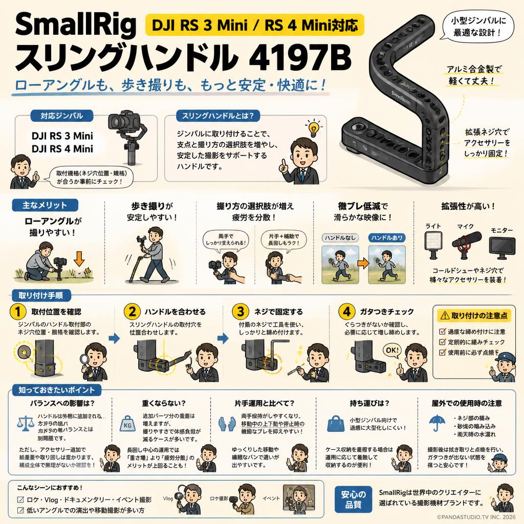 SmallRig DJI RS 3 Mini/RS 4 Mini対応 用スリングハンドル 4197B FAQ（よくある質問と答え）