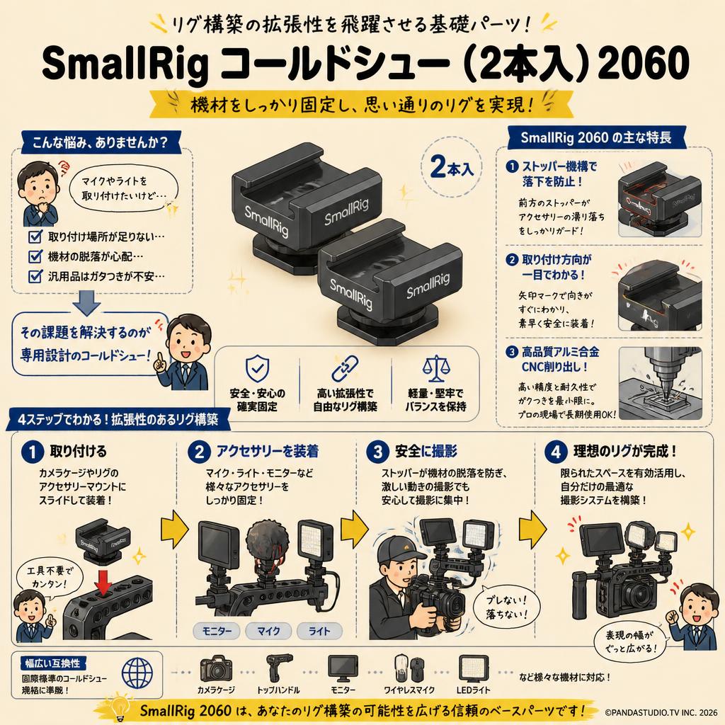 SmallRig コールドシュー (2本入) 2060 概要