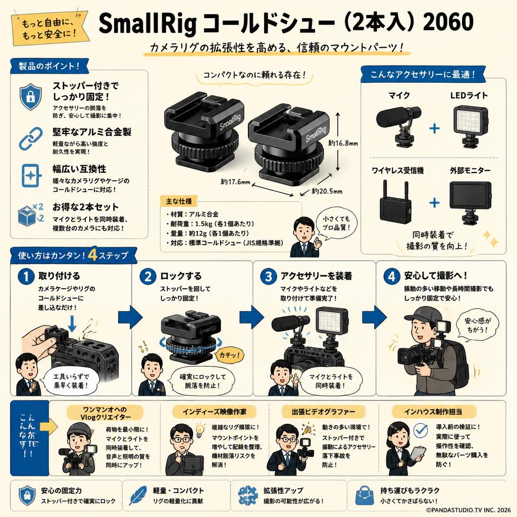 SmallRig コールドシュー (2本入) 2060 おもな対象のお客様