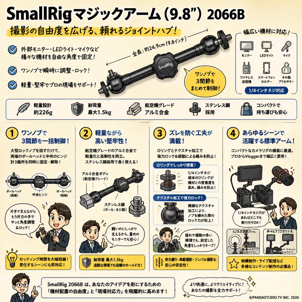 SmallRigマジックアーム（9.8”） 2066B 概要