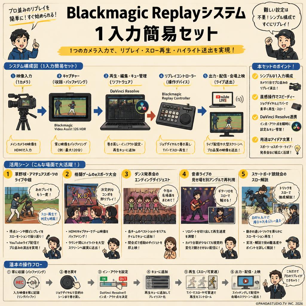 Blackmagic Replayシステム  1入力簡易セット 用途