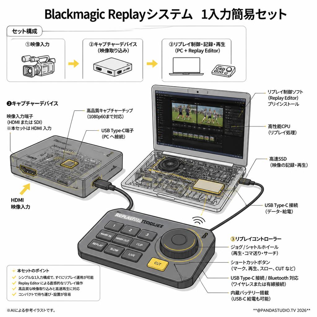 Blackmagic Replayシステム  1入力簡易セット スペック
