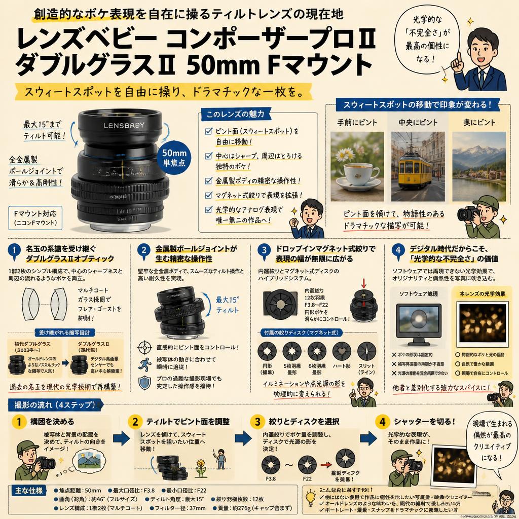 レンズベビー コンポーザープロⅡ ダブルグラスⅡ 50mm Fマウント 概要