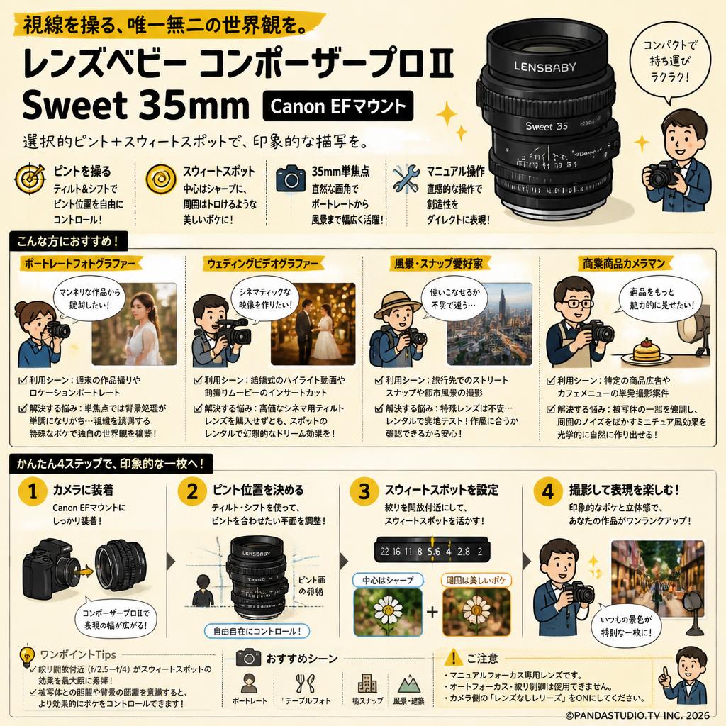 レンズベビー コンポーザープロⅡ Sweet 35mm Canon EFマウント おもな対象のお客様