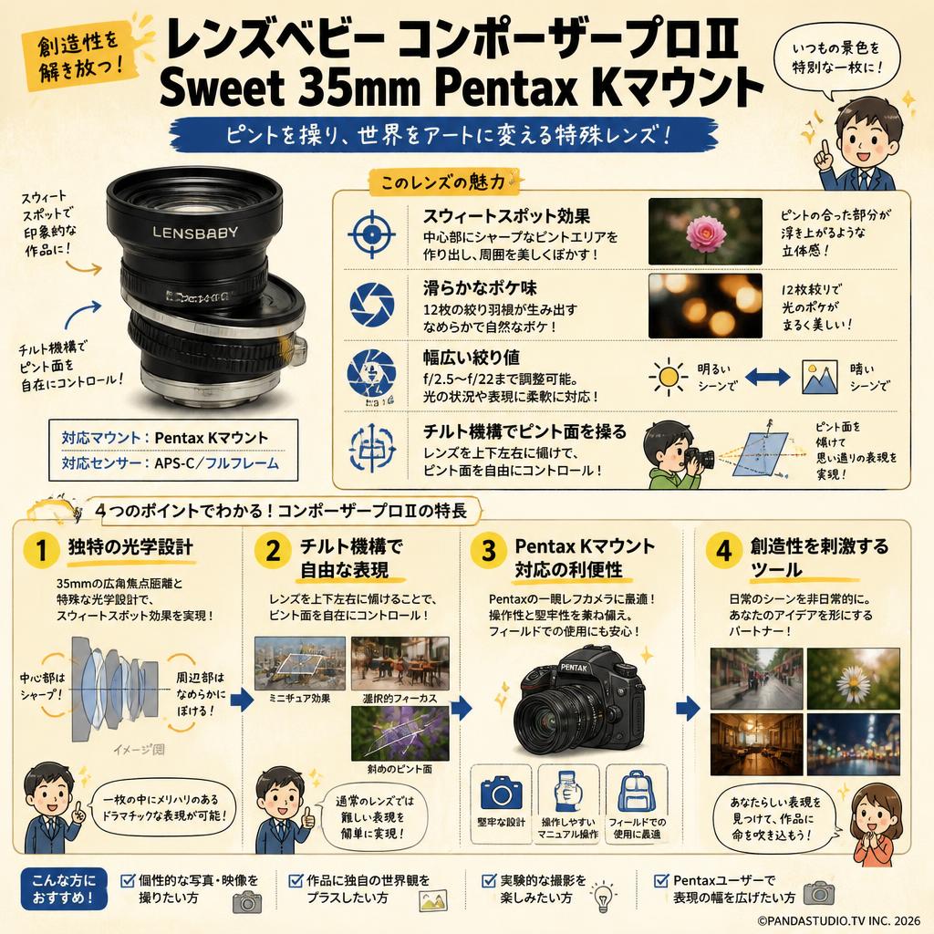 レンズベビー コンポーザープロⅡ Sweet 35mm Pentax Kマウント 概要