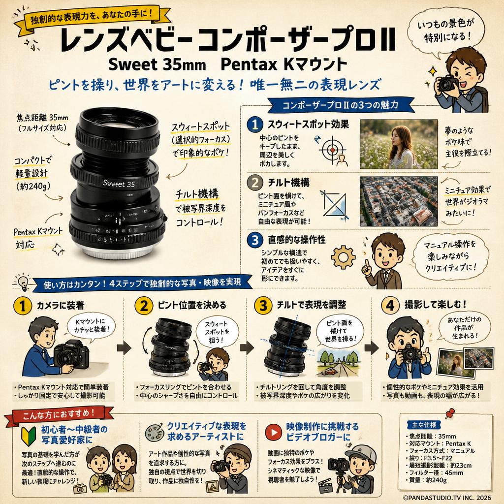 レンズベビー コンポーザープロⅡ Sweet 35mm Pentax Kマウント おもな対象のお客様