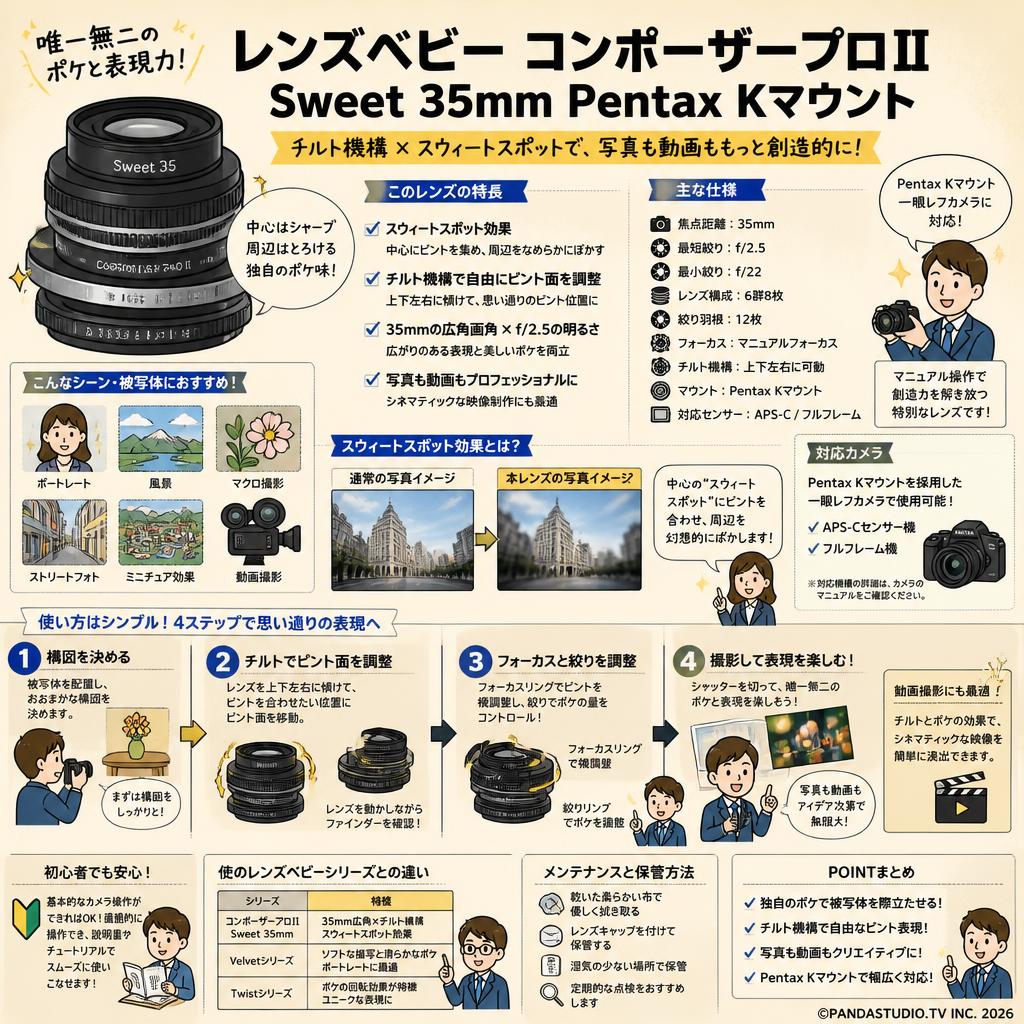 レンズベビー コンポーザープロⅡ Sweet 35mm Pentax Kマウント FAQ（よくある質問と答え）