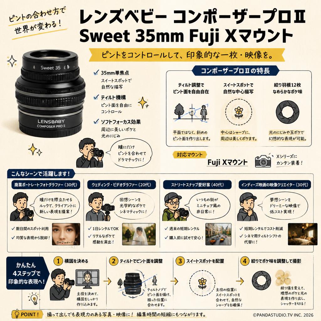 レンズベビー コンポーザープロⅡ Sweet 35mm Fuji Xマウント おもな対象のお客様