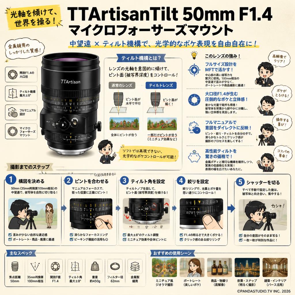 TTArtisanTilt 50mm F1.4 マイクロフォーサーズマウント 概要