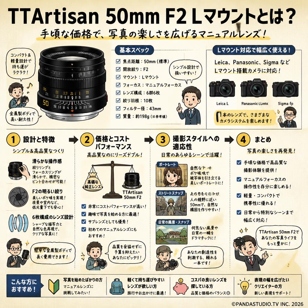 TTArtisan 50mm F2 Lマウント 概要