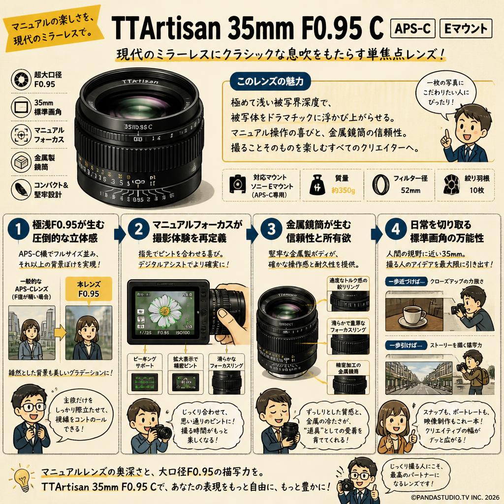 TTArtisan 35mm F0.95 C APS-C  Eマウント 概要