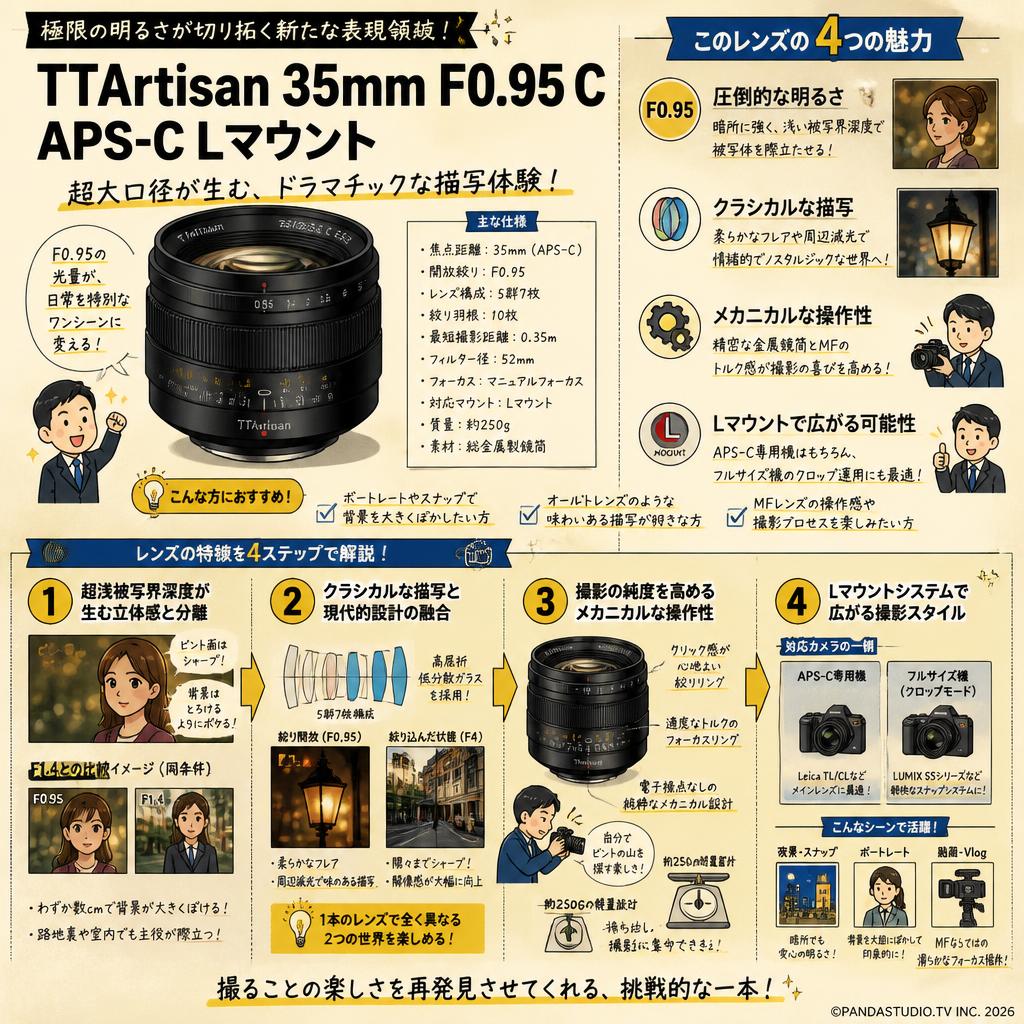 TTArtisan 35mm F0.95 C APS-C Lマウント 概要