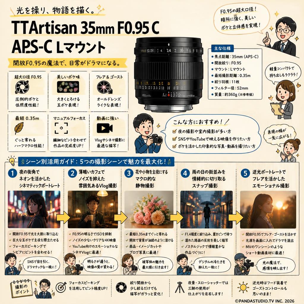 TTArtisan 35mm F0.95 C APS-C Lマウント 用途