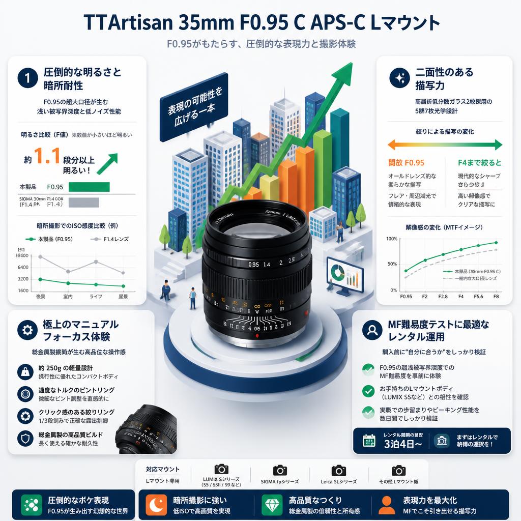 TTArtisan 35mm F0.95 C APS-C Lマウント セールスポイント