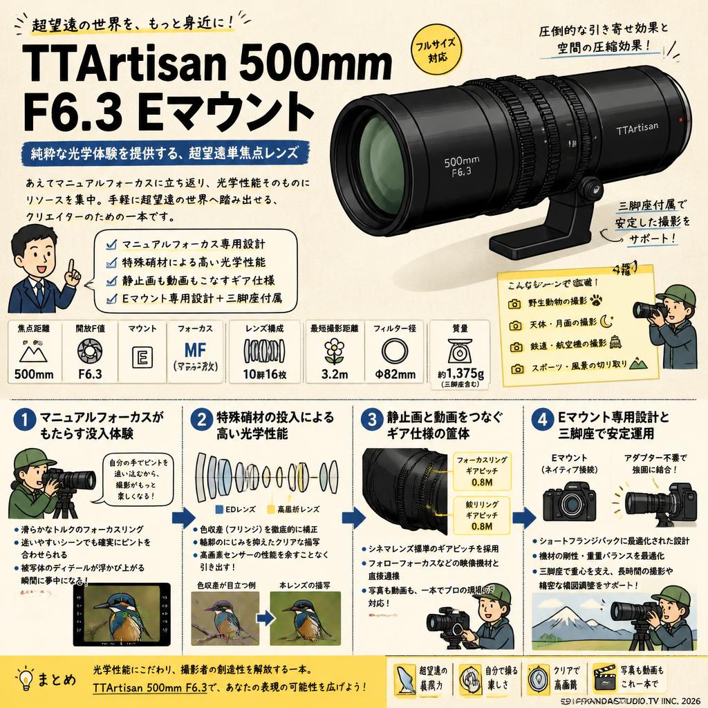 TTArtisan 500mm F6.3 Eマウント 概要