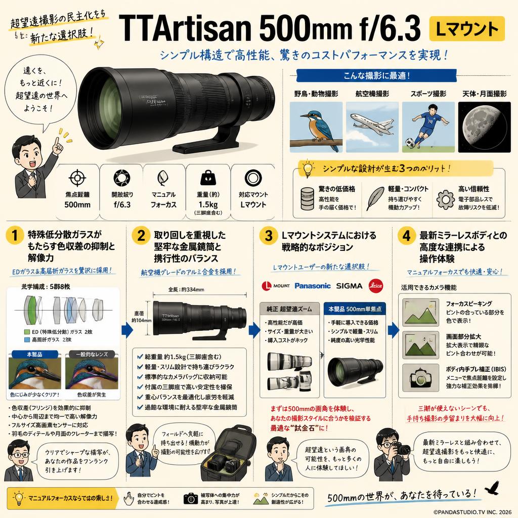 TTArtisan 500mm f/6.3  Lマウント 概要