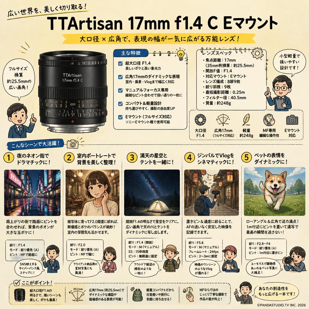 TTArtisan 17mm f1.4 C Eマウント 用途
