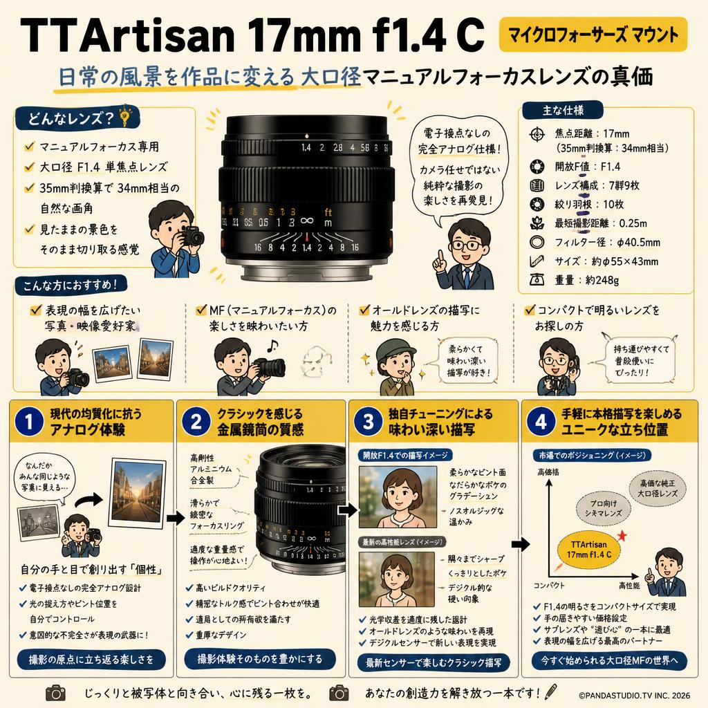 TTArtisan 17mm f1.4 C マイクロフォーサーズ マウント 概要