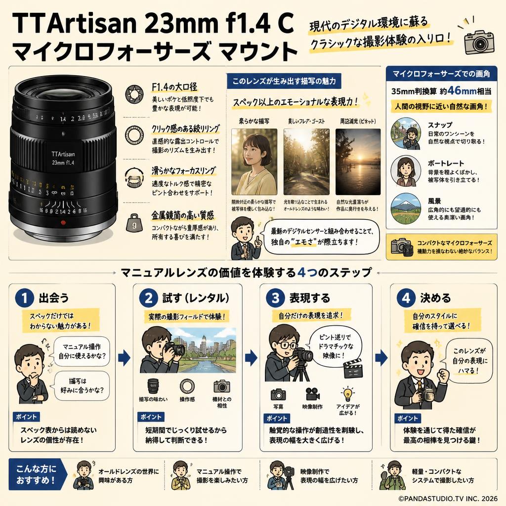 TTArtisan 23mm f1.4 C マイクロフォーサーズ マウント 概要